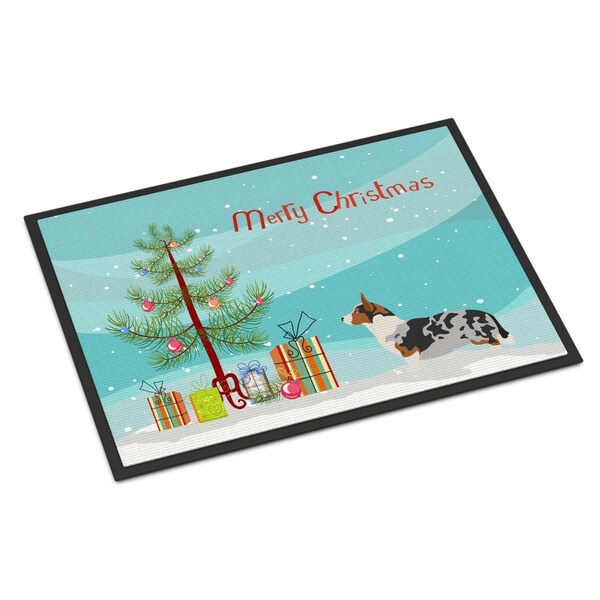 Carolines Treasures Welsh Corgi Cardigan Christmas Indoor or Outdoor Mat - 18 x 27 in. BB8475MAT - main